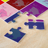 笑顔の猫ポップ・アートのアート ジグソーパズル (側面)