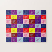 笑顔の猫ポップ・アートのアート ジグソーパズル (横)