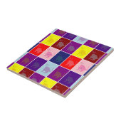 笑顔の猫ポップ・アートのアート タイル (側面)