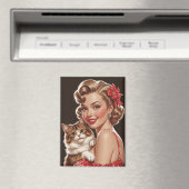 笑顔の猫ポートレート マグネット (インサイチュ (食洗機))