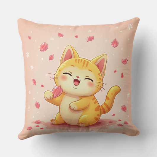 笑顔の猫 クッション (裏面)