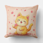 笑顔の猫 クッション (正面)