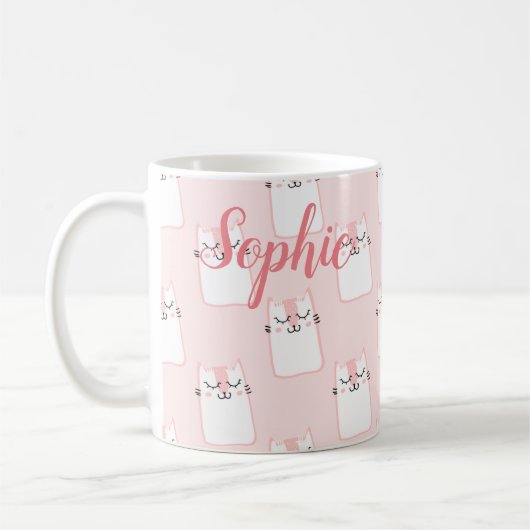 笑顔の猫 コーヒーマグカップ (左)