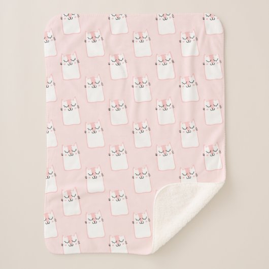 笑顔の猫 シェルパブランケット (正面)