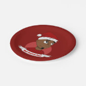 笑顔の男のクリスマスの漫画 ペーパープレート (アングル)