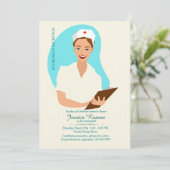 笑顔の看護師退職招待 招待状 (スタンド正面)