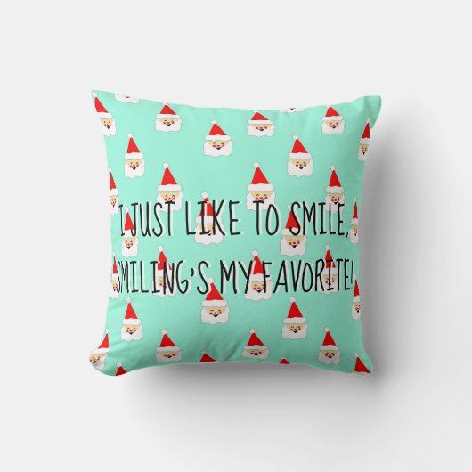 笑顔の私の小妖精や小人映画お気に入りの引用文サンタクロース クッション (正面)