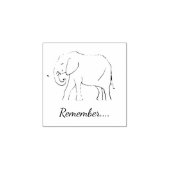 笑顔の穏やかなベビーゾウ覚えている ラバースタンプ (インプリント)