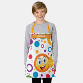 笑顔の絵文字とカラフルの輪 エプロン (着用した状態)