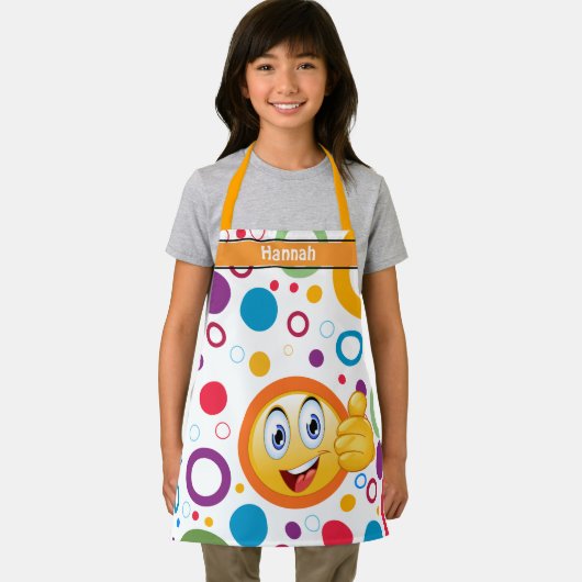 笑顔の絵文字とカラフルの輪 エプロン (インサイチュ)