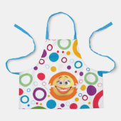 笑顔の絵文字とカラフル円 エプロン (正面)