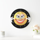 笑顔の絵文字丸時計 ラージ壁時計 (ホーム)