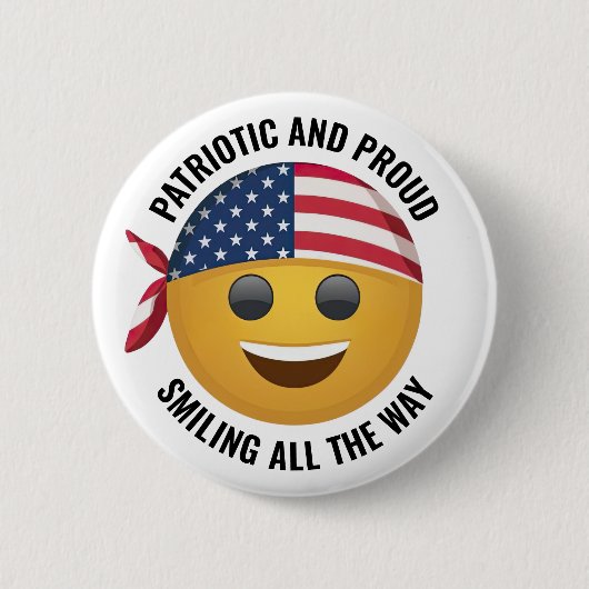 笑顔の絵文字顔 缶バッジ (正面)