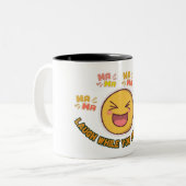 笑顔の絵文字 コーヒーマグ ツートーンマグカップ (正面左)