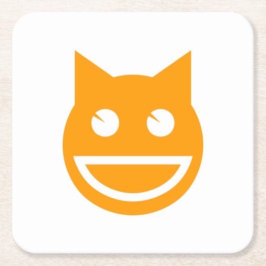 笑顔の絵文字 スクエアペーパーコースター (正面)