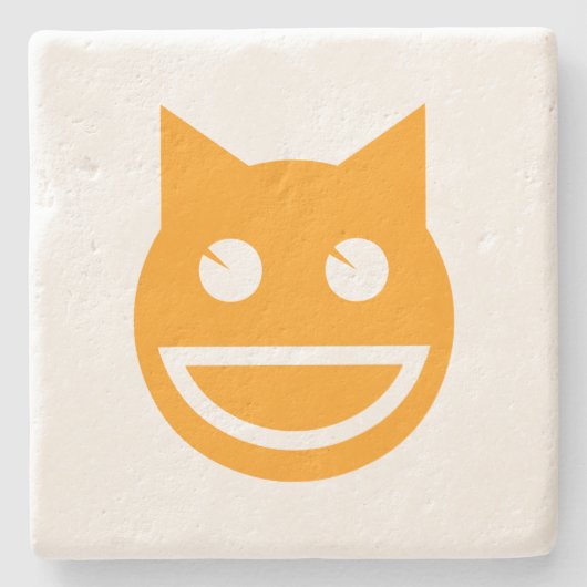 笑顔の絵文字 ストーンコースター (正面)