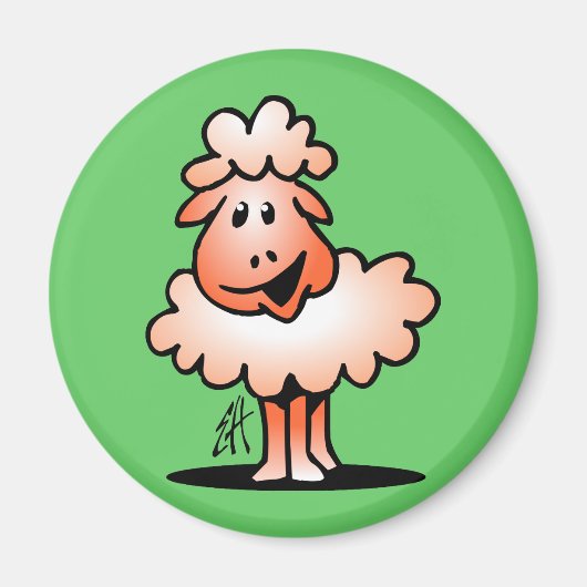 笑顔の羊 マグネット (正面)