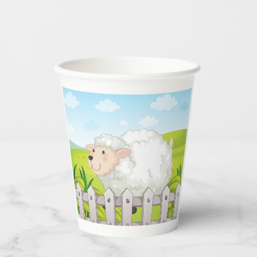 笑顔の羊 紙コップ (正面)