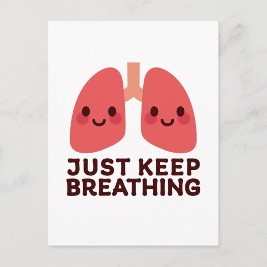 笑顔の肺 – 「保呼吸のみ」かわいい解剖学 シーズンポストカード (正面)