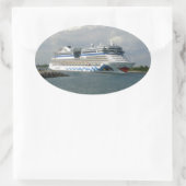 笑顔の船 楕円形シール (バッグ)