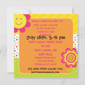 笑顔の花カスタム写真招待状 招待状 (裏面)