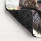 笑顔の茶色のクマ マウスパッド (コーナー)