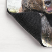 笑顔の茶色の熊 マウスパッド (コーナー)