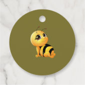 笑顔の蜂の赤ちゃんシャワーメッセージカード フェイバータグ (裏面)