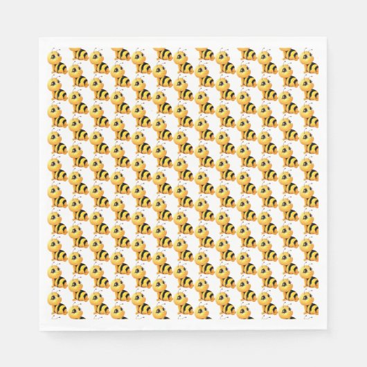 笑顔の蜂の赤ちゃんシャワー紙ナプキン スタンダードランチョンナプキン (正面)