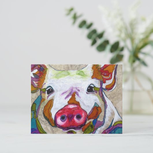 笑顔の豚 ポストカード (スタンド正面)