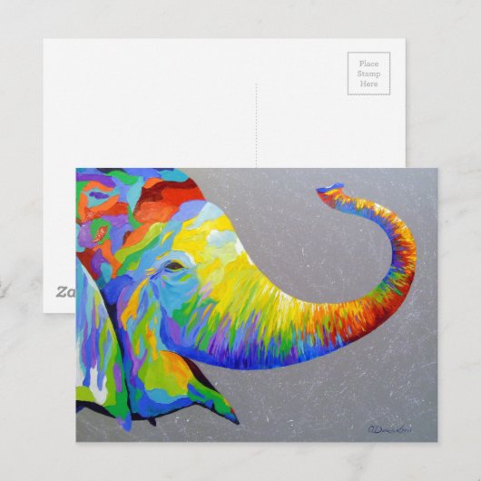 笑顔の象 ポストカード (正面/裏面)