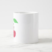 笑顔の赤いさくらんぼ ジャンボコーヒーマグカップ (正面)