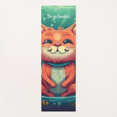 笑顔の赤猫ヨガマット – 完璧な誕生日プレゼント ヨガマット (正面)