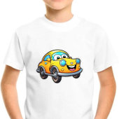笑顔の車のプリントモダンかわいい子供たち ベビーTシャツ