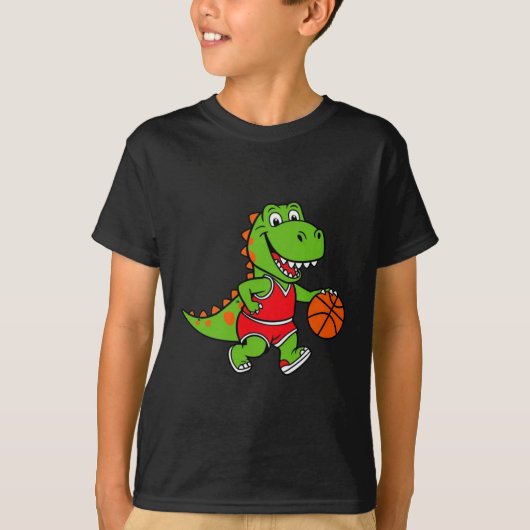 笑顔の遊恐竜のおもしろいTシャツ Tシャツ (正面)