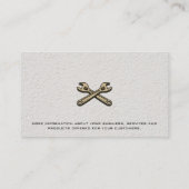 笑顔の配管工 | 詰まったパイプ | レンチ 名刺 (裏面)