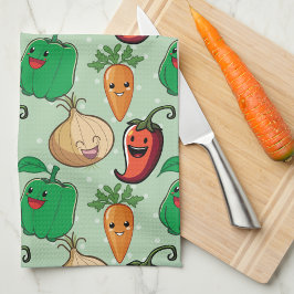 笑顔の野菜 キッチンタオル