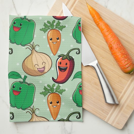 笑顔の野菜 キッチンタオル