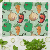 笑顔の野菜 キッチンタオル (折り畳み)