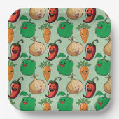 笑顔の野菜 ペーパープレート (正面)