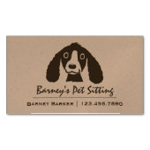 笑顔の長耳の犬 |ペットシッター |動物気に マグネット名刺 (正面)