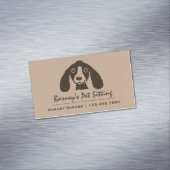 笑顔の長耳の犬 |ペットシッター |動物気に マグネット名刺 (インサイチュ)
