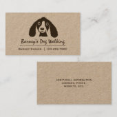笑顔の長耳の犬 |ペットシッター |動物気に 名刺 (正面/裏面)