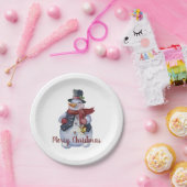 笑顔の雪だるまカスタマイズ ペーパープレート (パーティー)