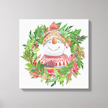 笑顔の雪だるまクリスマスリース