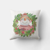 笑顔の雪だるまクリスマスリース クッション (裏面)