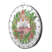 笑顔の雪だるまクリスマスリース ダーツボード (正面右)