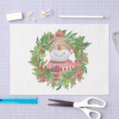 笑顔の雪だるまクリスマスリース 薄葉紙 (クラフト)