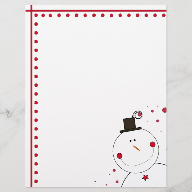 笑顔の雪だるまクリスマスレターヘッド (正面)