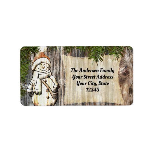 笑顔の雪だるまクリスマス ラベル (正面)